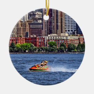 Liberty State Park - Jet Ski in Morris Canal Basin Ceramic Tree Decoration