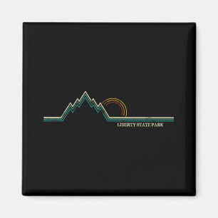 Liberty State Park New Jersey Mountain Retro  Magnet