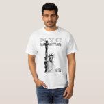 Liberty Statue Nyc Manhattan Men's Modern T-Shirt<br><div class="desc">Liberty Statue New York City Nyc Manhattan Elegant Distressed Text Template Men's Value White T-Shirt.</div>