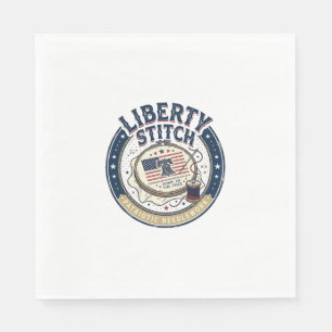 Liberty Stitch Patriotic Patriotic Embroidery Need Napkin
