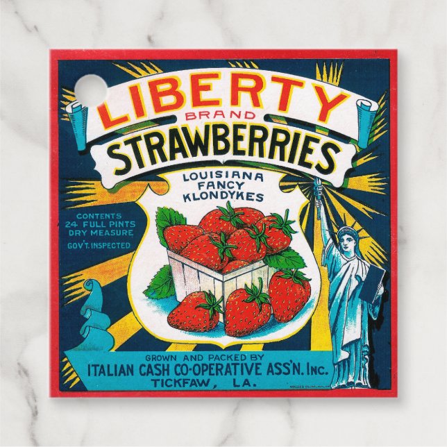 Liberty Strawberries Favour Tags (Front)