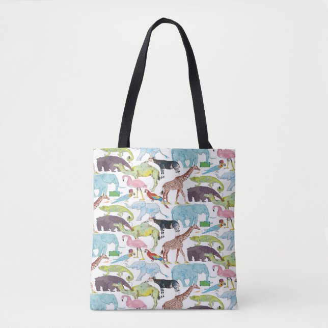 Liberty Tana Lawn Queue for the Zoo Tote Bag (Front)