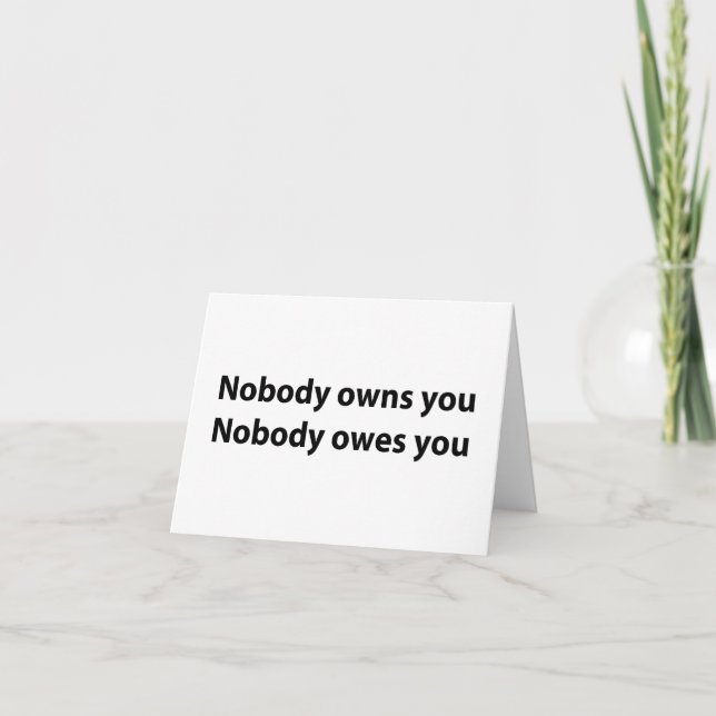 Liberty Themed Notecards - Nobody Owns You! (Front)