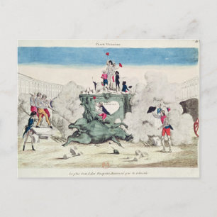 Liberty toppling the statue of the Greatest Postcard