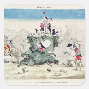 Liberty toppling the statue of the Greatest Square Sticker