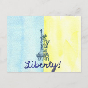 Liberty! Ukrainian Flag Postcard
