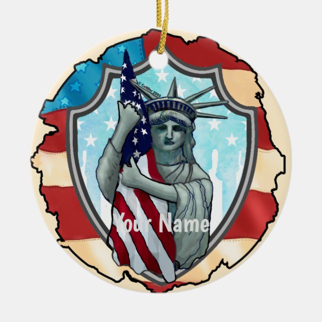 Liberty USA  Ceramic Tree Decoration (Front)