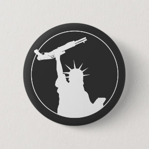 Liberty with Shotgun 6 Cm Round Badge