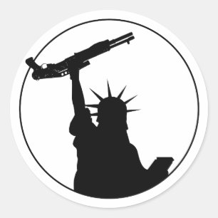 Liberty with Shotgun Classic Round Sticker