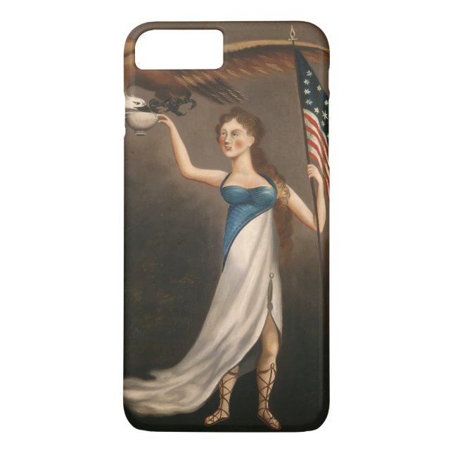 Liberty Woman Eagle American Flag USA Case-Mate iPhone Case (Back)