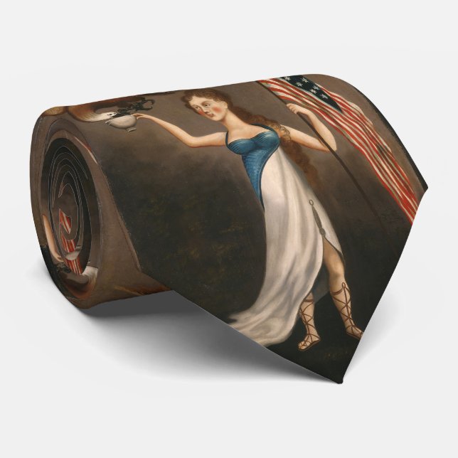 Liberty Woman Eagle American Flag USA Freedom Tie (Rolled)