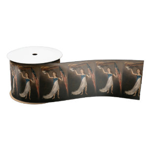Liberty Woman Eagle American Flag USA Oil Painting Satin Ribbon