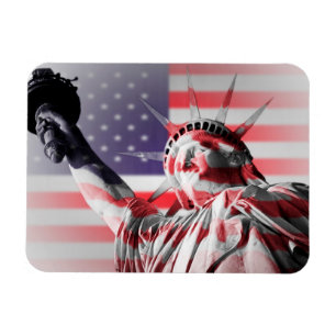 Liberty wrapped in stars and stripes flag magnet