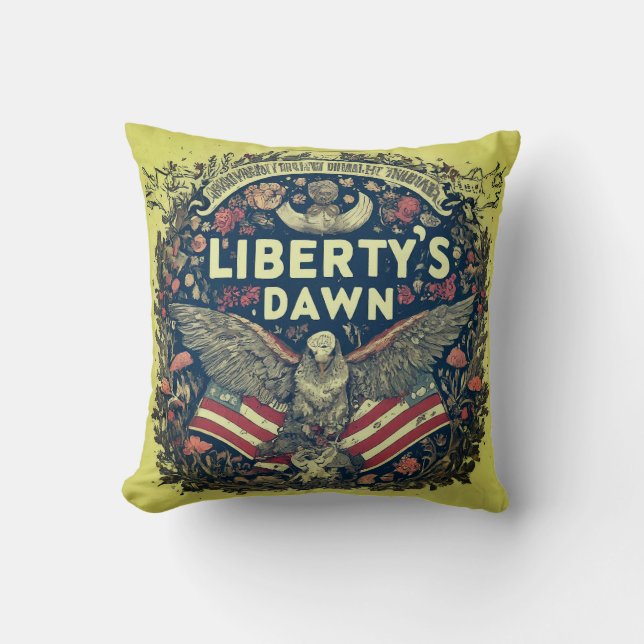 Liberty's Dawn Breaks Throw Pillow (Front)