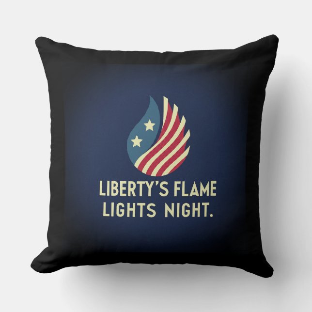 Liberty's Flame Lights Night  Cushion (Front)