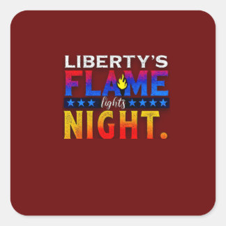 Liberty's Flame Lights Night Stickers & Labels