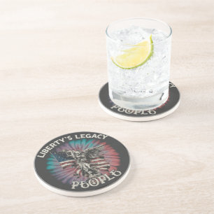 "Liberty's Legacy Proud People." in multi colour. Coaster