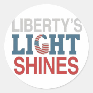 Liberty's light shines  classic round sticker