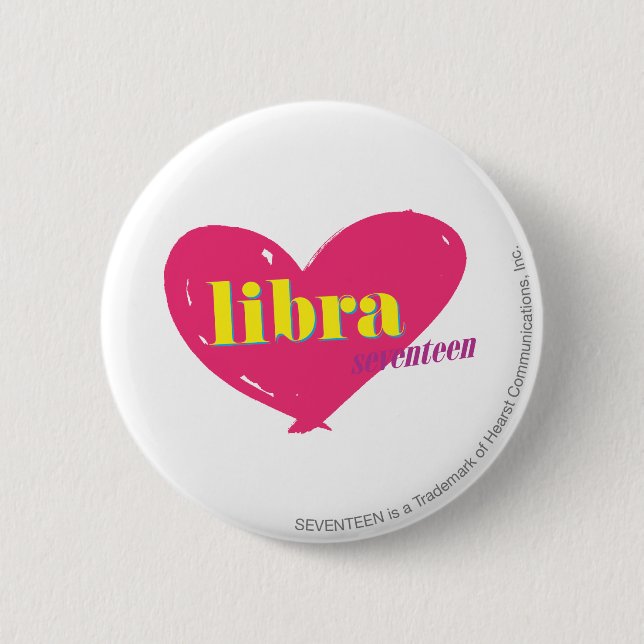 Libra 6 Cm Round Badge (Front)