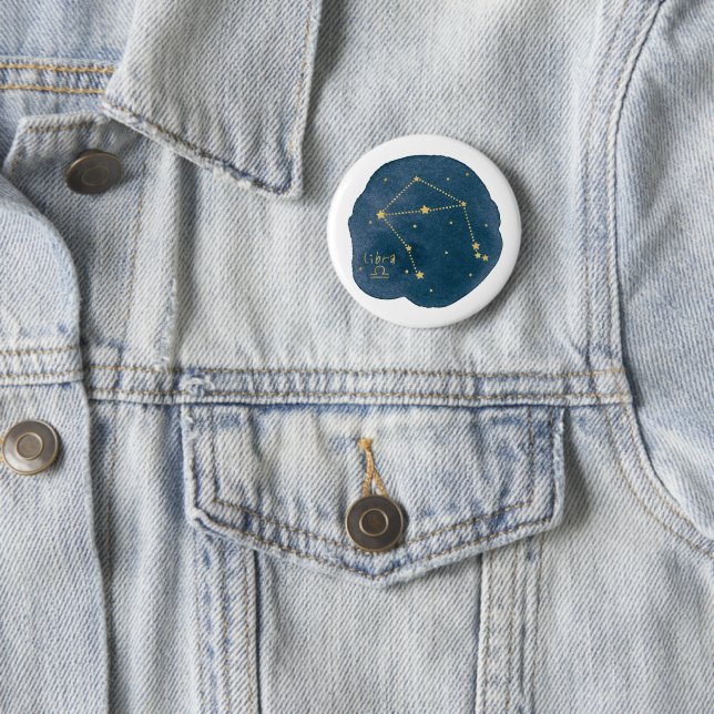 Libra 6 Cm Round Badge (In Situ)