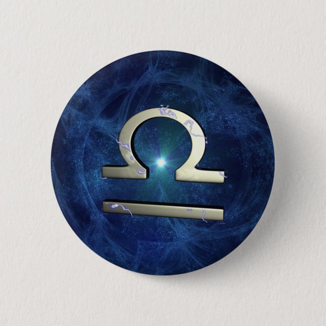 Libra 6 Cm Round Badge (Front)
