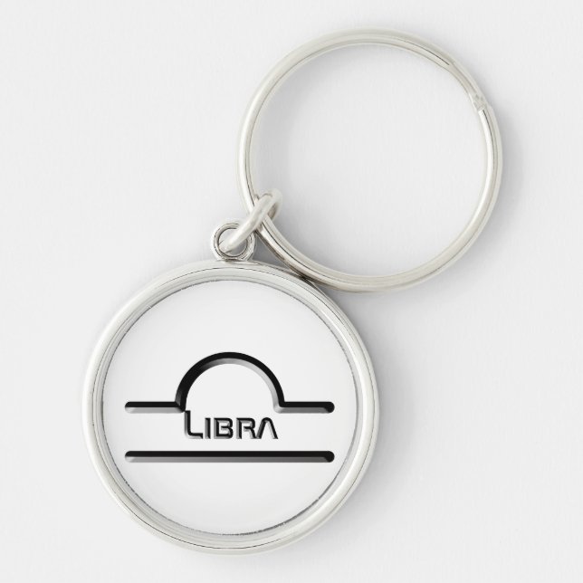 Libra, Abstract Design of the Zodiac Sign Key Ring (Front)
