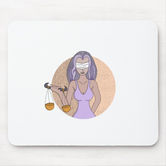 Libra and the Lady of Justice Mouse Mat (Front)