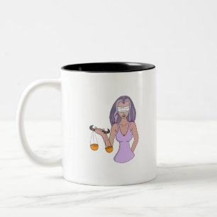Libra and the Lady of Justice Two-Tone Coffee Mug