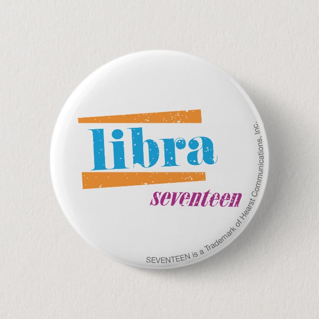 Libra Aqua 6 Cm Round Badge (Front)