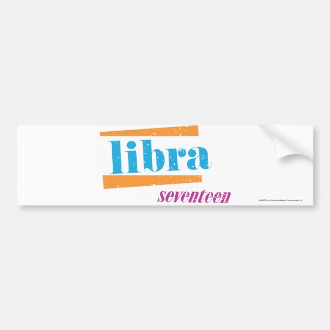Libra Aqua Bumper Sticker (Front)