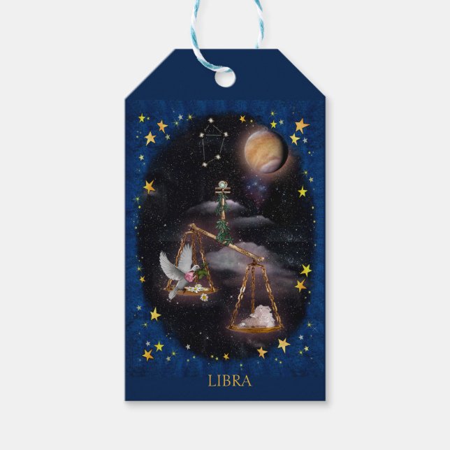 Libra Art Collage Gift Tags (Front)