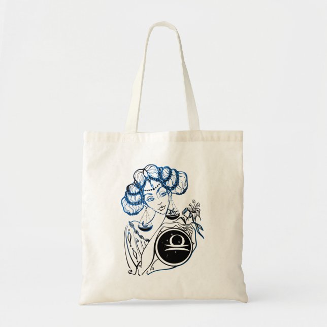 Libra Art Deco Lady Tote Bag (Front)