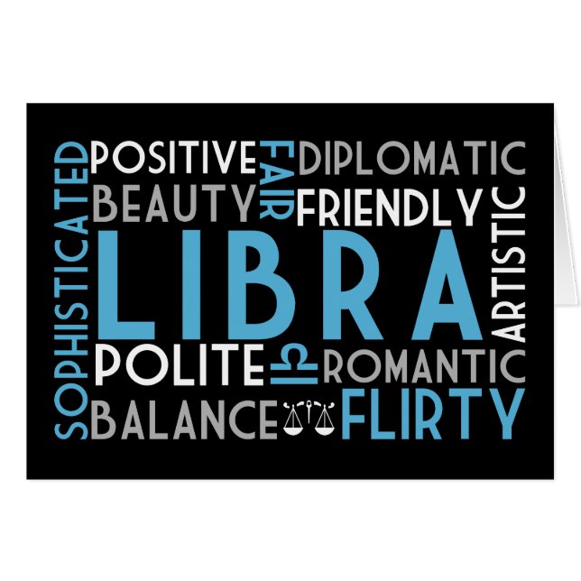 Libra Astrology Word Collage Card (Front Horizontal)