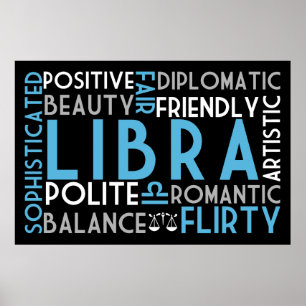 Libra Astrology Word Collage Print