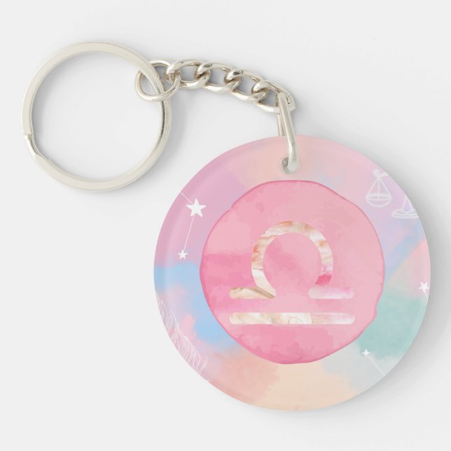 Libra Astrology Zodiac Keychain – Balance & Beauty (Front)