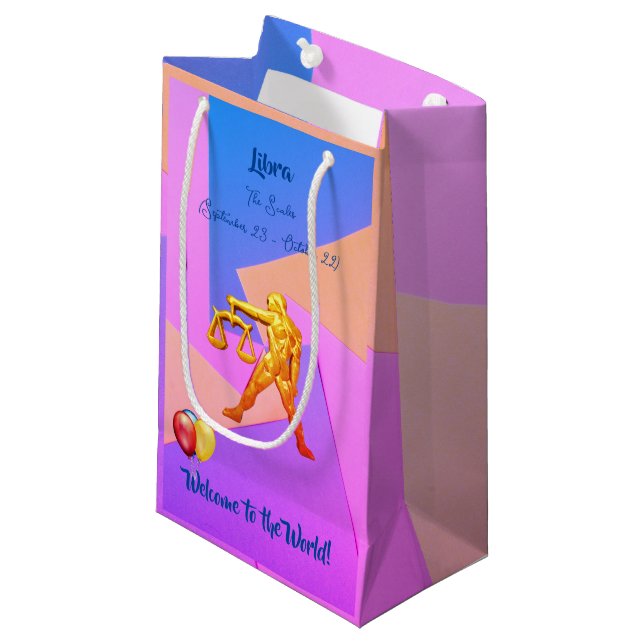 Libra Baby The Scales (Sept 23 – Oct 22) Small Gift Bag (Front Angled)