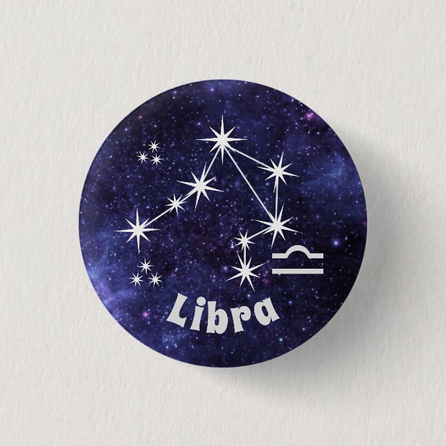 Libra Badge, Zodiac Horoscope Badge (Front)