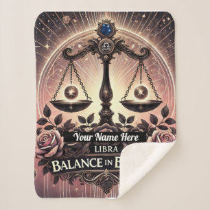 Libra “Balance in Beauty” Sherpa Blanket