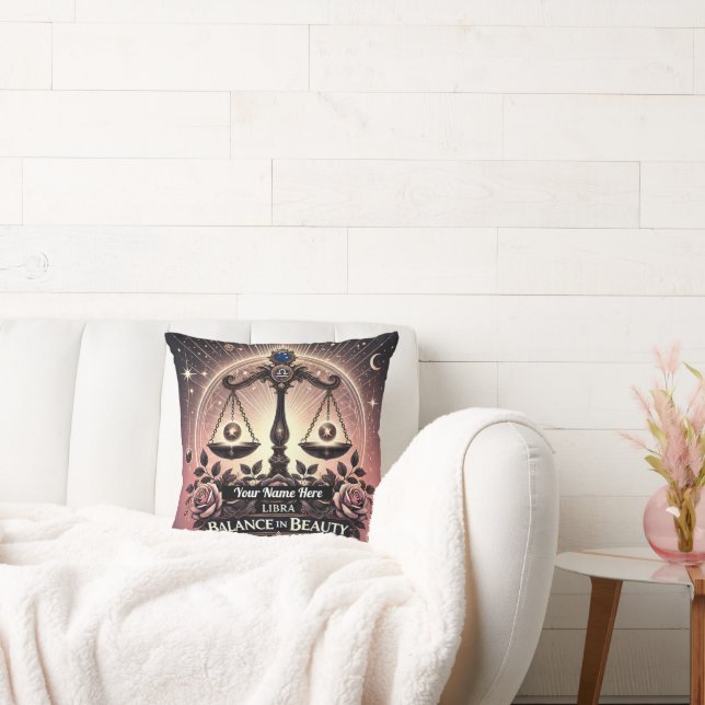 Libra “Balance in Beauty” Throw Pillow (Couch)