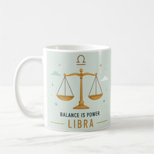 Libra Balance Is Power Colourful Zodiac Astrology Coffee Mug