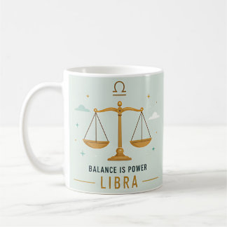 Libra Balance Is Power Colourful Zodiac Astrology  Coffee Mug