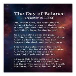 Libra Balance Poem Decorative Glossy Poster