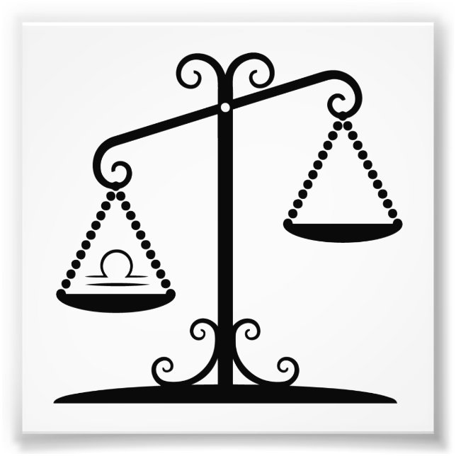 libra balance scales zodiac astrology horoscope photo print (Front)