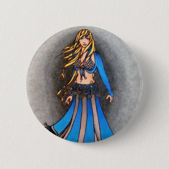 Libra Belly Dancer 6 Cm Round Badge (Front)