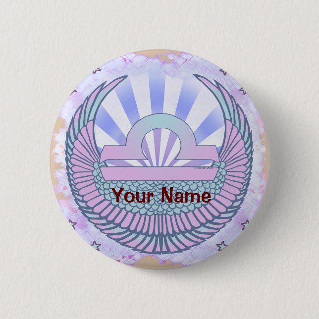 Libra birthday  6 cm round badge (Front)