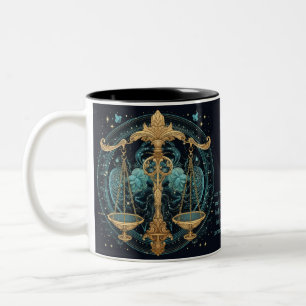 Libra Birthday Add Name Sept to Oct Gift Tea Two-Tone Coffee Mug