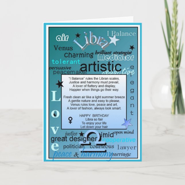 LIBRA BIRTHDAY CARD (Front)