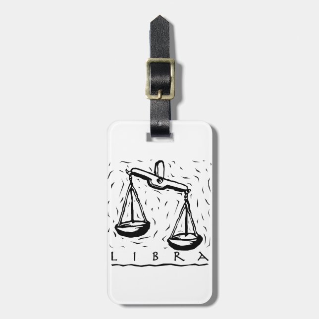 Libra Birthday Year Astrological Zodiac Sign Luggage Tag (Front Vertical)