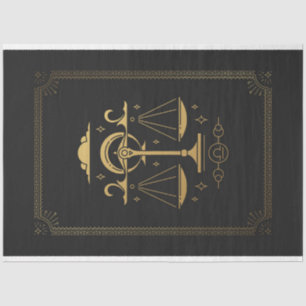 Libra Black and Gold Tarot Mystical Artwork Art Tissue Paper