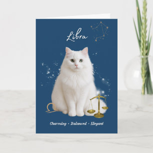 Libra Cat Birthday Card